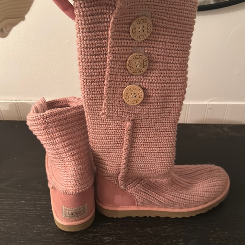 Pink UGG sweater boots